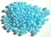 200 4mm Satin Aqua Round Glass Beads